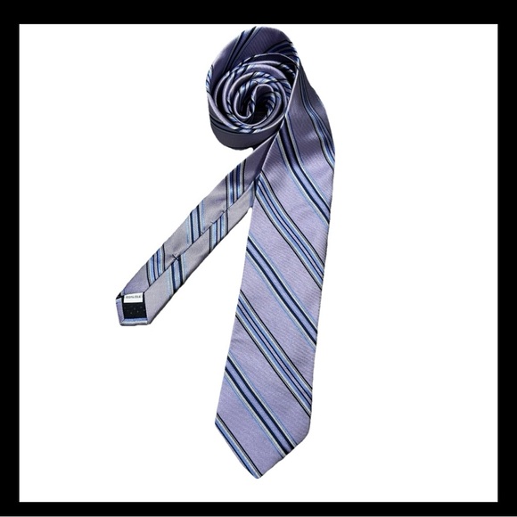 Bloomingdale's Other - Bloomingdale's Men's Silk Neck Tie Lavender Blue Striped Designer NWT